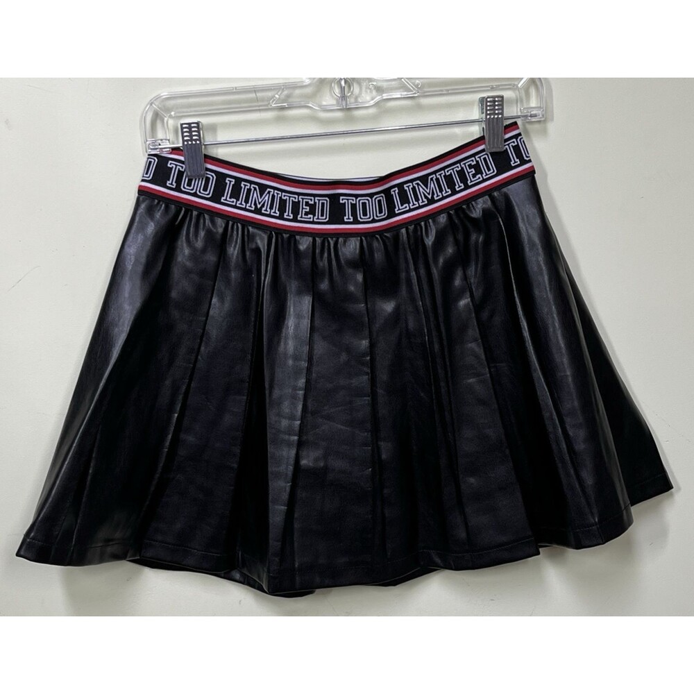 Limited Too Girls Faux Leather Pleated Skort Skirt Sz X-Large 16/18 Preppy